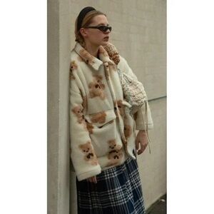 My Mum Made It Teddy Bear Sherpa Jacket